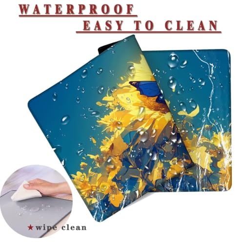 Mauspad XXL 1400x800x4mm Wasserdicht Schreibtischunterlage rutschfeste Speed Gaming Mousepad Blue (14) Groß Desk Mouse Mat Maus Pad, Schreibtisch Unterlage Deko für PC, MacBook, Laptop, Home Office Bild 2