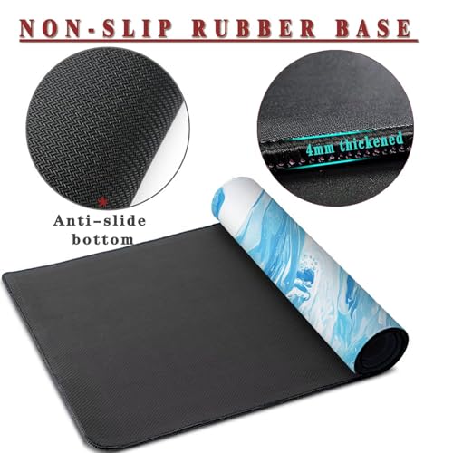 Mauspad XXL 1400x800x4mm Wasserdicht Schreibtischunterlage rutschfeste Speed Gaming Mousepad Blue (14) Groß Desk Mouse Mat Maus Pad, Schreibtisch Unterlage Deko für PC, MacBook, Laptop, Home Office Bild 3