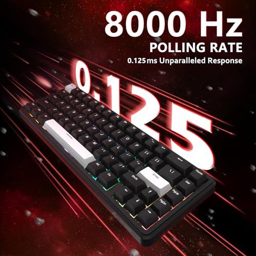 ATTACK SHARK Gaming-Tastatur & -Maus-Set, X65 HE Kabelgebundene Magnettastatur und R1 Kabellose 59g Superleichte Maus (8000Hz, RT 0,01mm, RGB, 65h Akku) - Schwarz Bild 3