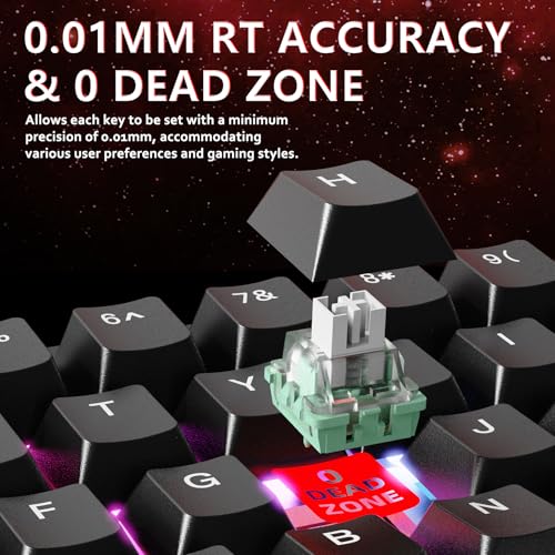 ATTACK SHARK Gaming-Tastatur & -Maus-Set, X65 HE Kabelgebundene Magnettastatur und R1 Kabellose 59g Superleichte Maus (8000Hz, RT 0,01mm, RGB, 65h Akku) - Schwarz Bild 5