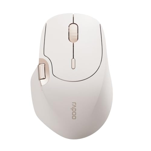 Rapoo MT560 kabellose Maus Wireless Mouse 4000 DPI Sensor umweltfreundlicher wiederaufladbarer Akku ergonomisch PC & Mac - beige braun Bild 1