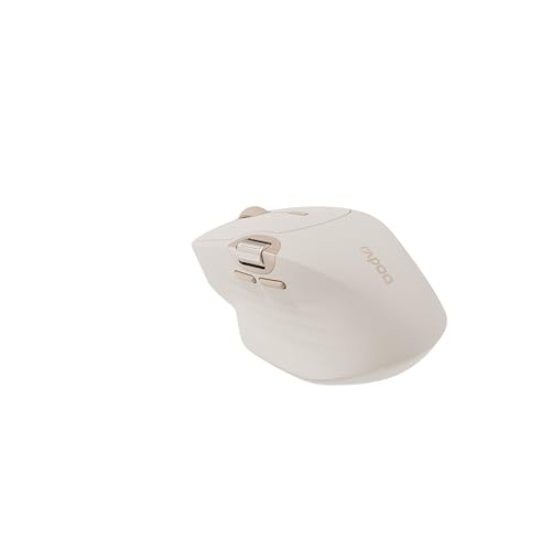 Rapoo MT560 kabellose Maus Wireless Mouse 4000 DPI Sensor umweltfreundlicher wiederaufladbarer Akku ergonomisch PC & Mac - beige braun Bild 4