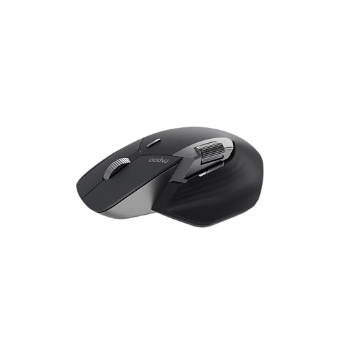 Rapoo I Kabellose Maus (MT760MW, optische Maus mit Adapter, 4000 DPI, 2,4 GHz, wiederaufladbarer Akku), Schwarz Bild 3