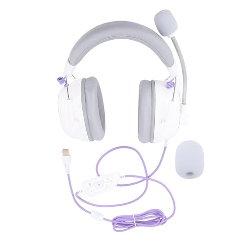 Bewinner 7.1 Surround Sound Gaming -Headset, 50 -mm -Treibereinheit, Gaming -Kopfhörer, Benutzerdefinierte Soundeffekt -Software, Rauschunterdrückungsmikrofon (White) Bild 1