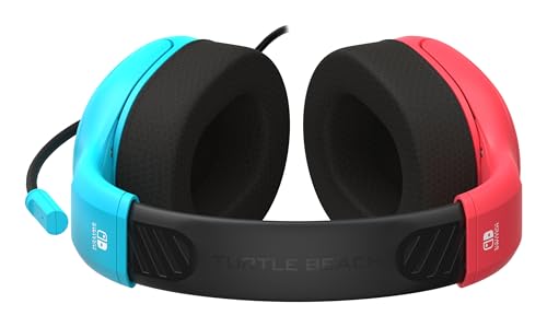 Turtle Beach Airlite Fit Neon Blau und Rot Wired Gaming Headset Offiziell Lizenziert für Nintendo Switch, Lite und OLED – Flip-to-Mute Mic, Over-Ear Premium Komfort Bild 4