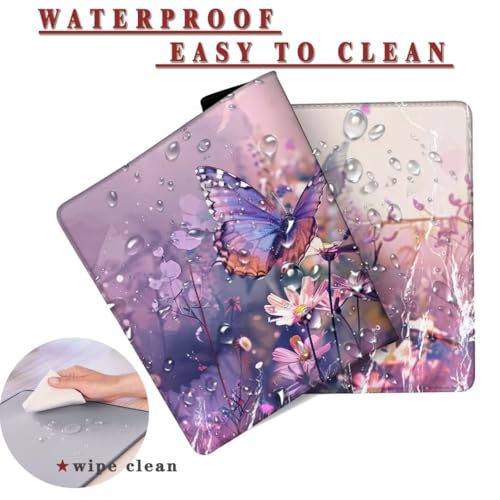 Mauspad XXL 1400x800x4mm Wasserdicht Schreibtischunterlage rutschfeste Speed Gaming Mousepad Butterfly (1) Groß Desk Mouse Mat Maus Pad, Schreibtisch Unterlage Deko für PC, Laptop, Home Office Bild 2