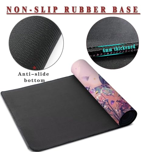 Mauspad XXL 1400x800x4mm Wasserdicht Schreibtischunterlage rutschfeste Speed Gaming Mousepad Butterfly (1) Groß Desk Mouse Mat Maus Pad, Schreibtisch Unterlage Deko für PC, Laptop, Home Office Bild 3