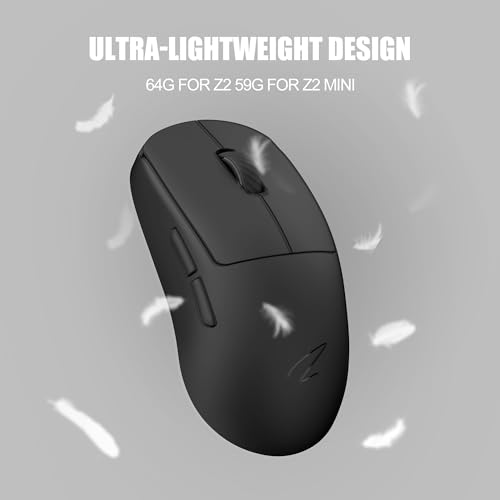 7KEYS Z2 Kabellose Gaming-Maus, PAW 3395 Sensor, 26000 DPI, 65 g, ultraleicht, schmutzabweisend und ergonomisch, komfortables Gefühl, Tri-Modus-Verbindungen für Gaming (Z2, Schwarz, 4 kHz) Bild 7