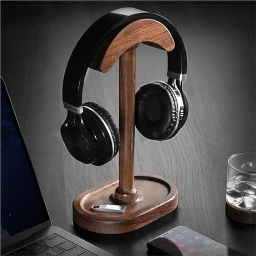 Kopfhörer Ständer Schreibtisch Zubehör Gebogener Walnuss-Kopfhörerständer, Vertikaler Desktop-Kopfhörerständer, Spieltisch-Zubehör Gaming Headsets Bild 2