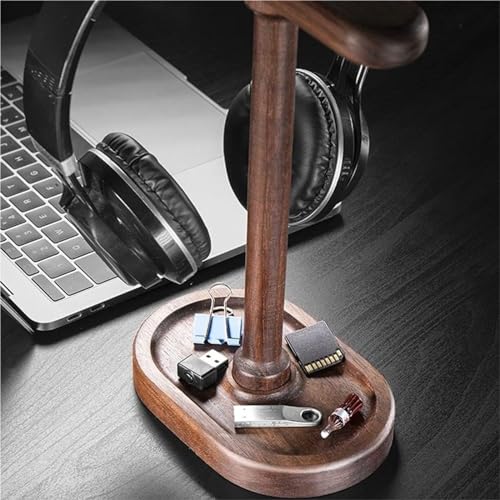 Kopfhörer Ständer Schreibtisch Zubehör Gebogener Walnuss-Kopfhörerständer, Vertikaler Desktop-Kopfhörerständer, Spieltisch-Zubehör Gaming Headsets Bild 4