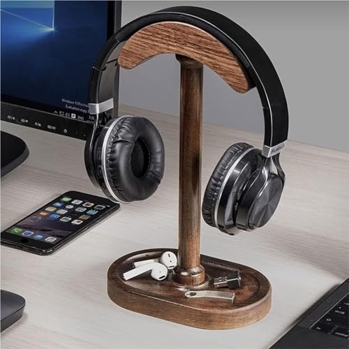 Kopfhörer Ständer Schreibtisch Zubehör Gebogener Walnuss-Kopfhörerständer, Vertikaler Desktop-Kopfhörerständer, Spieltisch-Zubehör Gaming Headsets Bild 6