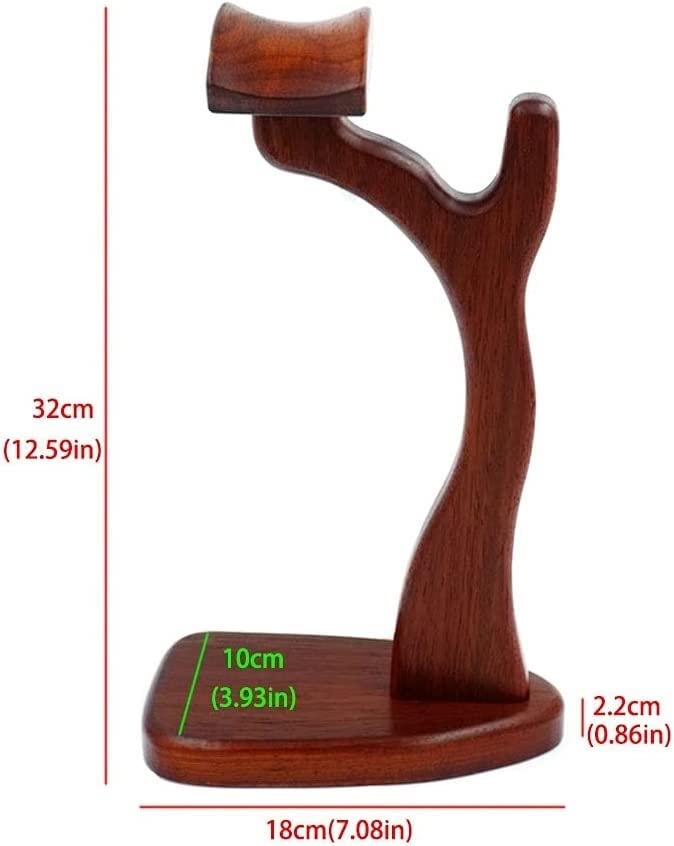 Kopfhörer Ständer Schreibtisch Zubehör Desktop Handgefertigter Kopfhörerhalter Spieltisch Zubehör Multifunktions-Kopfhörerhalter Einfacher Massivholz-Headset-Ständer Gaming Headsets(Safflower) Bild 2