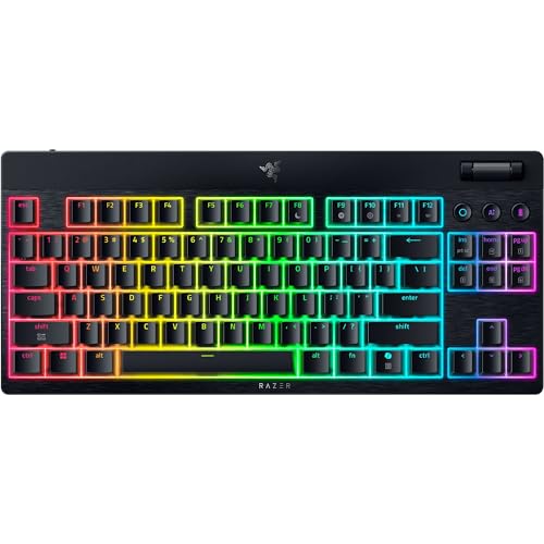 Razer BlackWidow V4 Tenkeyless HyperSpeed Low Profil - Kabellose Hot-Swap-Gaming-Tastatur (HyperSpeed Wireless & BT, Hot-Swap, Multifunktionaler Drehregler & Funktionstasten) Yellow Switch | US Layout Bild 1