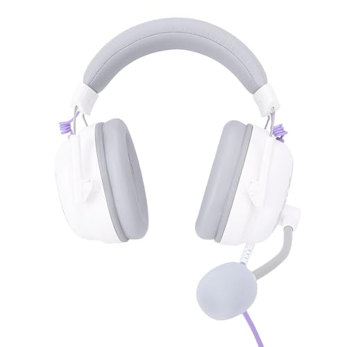 LICAEVEY Stereo -Gaming -Headset, HiFi 7.1 Surround Sound Gaming Headset mit Geräuschstündungsmikrofon, Leicht über Ohrhörer -Kopfhörer (Black) (White) Bild 1