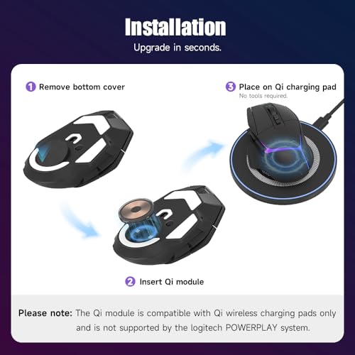 Kabelloses Ladegerät für LOGITECH G PRO X Superlight 2/Superlight/G502 X Plus - Gaming Maus Wireless Charger (Transluzent, Mit Ladegerät) Bild 5