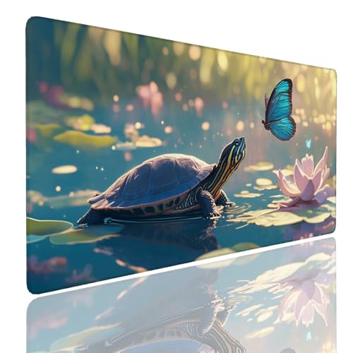 Mauspad XXL 1400x800x4mm Wasserdicht Schreibtischunterlage rutschfeste Speed Gaming Mousepad Butterfly (4) Groß Desk Mouse Mat Maus Pad, Schreibtisch Unterlage Deko für PC, Laptop, Home Office Bild 1
