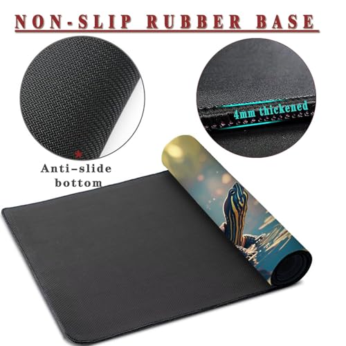 Mauspad XXL 1400x800x4mm Wasserdicht Schreibtischunterlage rutschfeste Speed Gaming Mousepad Butterfly (4) Groß Desk Mouse Mat Maus Pad, Schreibtisch Unterlage Deko für PC, Laptop, Home Office Bild 3
