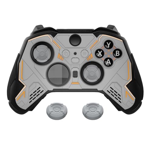 PlayVital Silikonhülle für Xbox Elite Series 2 Controller, Case Schutzhülle Skin für Elite Series 2 Core Controller Zubehör mit Daumengriffkappen und Aufklebern-Stellar Mecha,Grau&Schwarz Bild 1