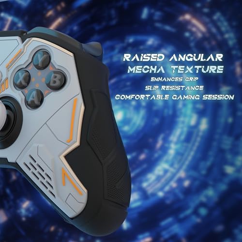 PlayVital Silikonhülle für Xbox Elite Series 2 Controller, Case Schutzhülle Skin für Elite Series 2 Core Controller Zubehör mit Daumengriffkappen und Aufklebern-Stellar Mecha,Grau&Schwarz Bild 2