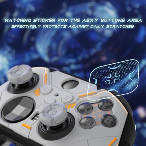 PlayVital Silikonhülle für Xbox Elite Series 2 Controller, Case Schutzhülle Skin für Elite Series 2 Core Controller Zubehör mit Daumengriffkappen und Aufklebern-Stellar Mecha,Grau&Schwarz Bild 4