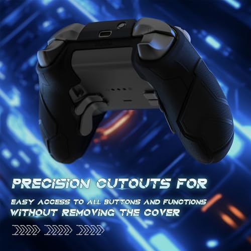 PlayVital Silikonhülle für Xbox Elite Series 2 Controller, Case Schutzhülle Skin für Elite Series 2 Core Controller Zubehör mit Daumengriffkappen und Aufklebern-Stellar Mecha,Grau&Schwarz Bild 5