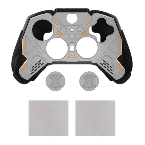 PlayVital Silikonhülle für Xbox Elite Series 2 Controller, Case Schutzhülle Skin für Elite Series 2 Core Controller Zubehör mit Daumengriffkappen und Aufklebern-Stellar Mecha,Grau&Schwarz Bild 7