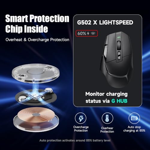 Qi Kabelloses Ladegerät für LOGITECH G PRO X Superlight 2/Superlight/G502 X Plus - Gaming Maus Wireless Charger (Donner, Nur Modul) Bild 6