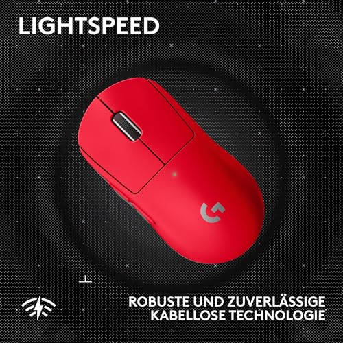 Logitech G PRO X SUPERLIGHT 2 SE kabellose Gaming-Maus, 60 g Pro-Grade-Maus mit 5 programmierbaren Tasten, 44K-DPI-Sensor, 8.000 Hz Signalrate, USB-C-Ladefunktion für PC/Mac - Rot Bild 4