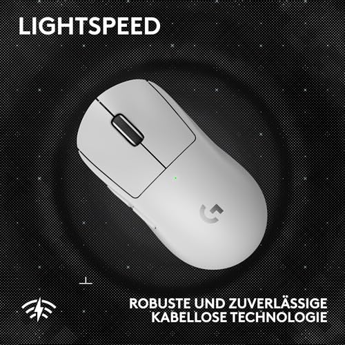 Logitech G PRO X Superlight 2 SE kabellose Gaming-Maus, 60 g Pro-Grade-Maus mit 5 programmierbaren Tasten, 44K-DPI-Sensor, 8.000 Hz Signalrate, USB-C-Ladefunktion für PC/Mac - Weiß Bild 4
