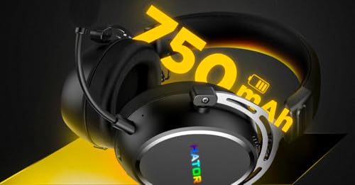 HATOR Hypergang 3 Wireless Gaming-Headset – Hi-Res Audio, Hybrid ANC, 45h Akku, Spatial Audio, Bluetooth & 2.4GHz, abnehmbares Mikrofon, RGB, Head Tracking, SyncHUB App – Violett Bild 6