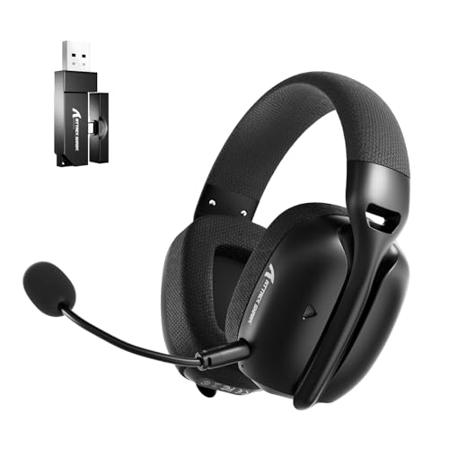 ATTACK SHARK L80PRO Kabelloses Gaming-Headset, Verstellbare Dual-Mikrofone, 3D-Surround-Sound, 20ms niedriger Latenz, 40mm Treiber, 3 Modi (2.4G/BT/Kabelgebunden) für PC/PS/Xbox-Schwarz Bild 1