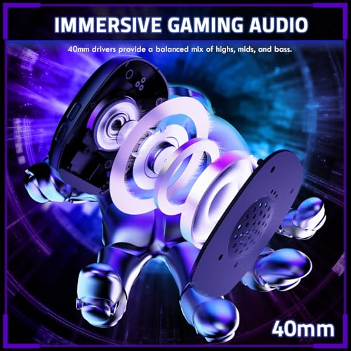 ATTACK SHARK L80PRO Kabelloses Gaming-Headset, Verstellbare Dual-Mikrofone, 3D-Surround-Sound, 20ms niedriger Latenz, 40mm Treiber, 3 Modi (2.4G/BT/Kabelgebunden) für PC/PS/Xbox-Schwarz Bild 6