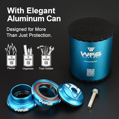 WFS NV.58 1-1/8 Inch Threadless Bike Headset Set for 1-1/8" Threadless Steerer Forks and 34mm Head Tube - CNC Aluminum Alloy, Precision Sealed Bearings for MTB Mountain/Road/City/BMX Bikes Bild 3