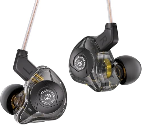 CCZ MC02 In Ear Monitor, In Ear Gaming Kopfhörer 10-mm-Dual-Magnet DD PET-Membran, IEM Kraftvoller Bass, DJ Kopfhörer mit Kabel 5N OFC, Gaming Earbuds Noise Cancelling für PS5, HiFi-Enthusiast Bild 1