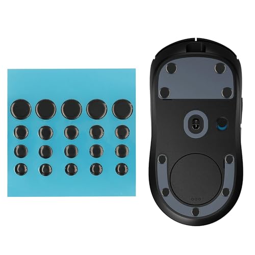 kwmobile 20x Mouse Feet Sticker für Universal Gaming Mouse Mausgleiter - Maus Ersatz Glider aus PTFE - 4 verschiedenen Größen 6mm 6,5mm 7mm 10mm - Schwarz Bild 1
