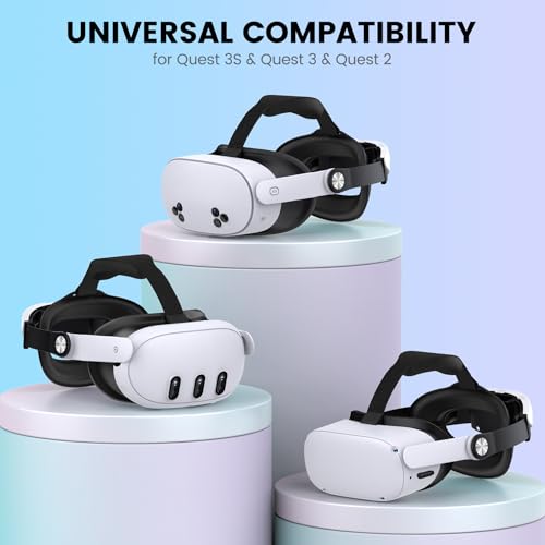 BEBONCOOL GAMING Headstrap für Meta Quest 3S/Quest 3/Quest 2, Verstellbarer Kopfgurt Ersatz für Elite Strap, VR Headset Strap Verbesserter Support&Komfort für VR Konsolen, Meta Quest 3s zubehör Bild 4