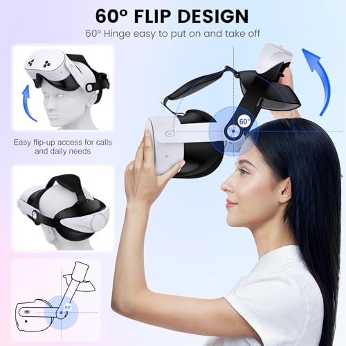 BEBONCOOL GAMING Headstrap für Meta Quest 3S/Quest 3/Quest 2, Verstellbarer Kopfgurt Ersatz für Elite Strap, VR Headset Strap Verbesserter Support&Komfort für VR Konsolen, Meta Quest 3s zubehör Bild 5