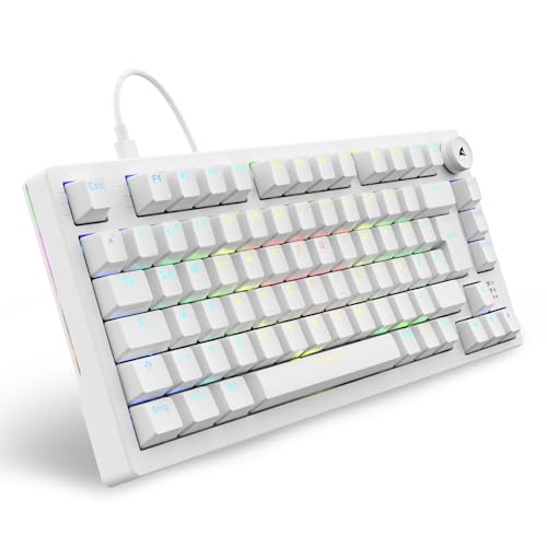 Sharkoon Skiller SGK25 RGB, Gaming Tastatur, 75% Layout, Hot Swap, Huano RED geschmierte Schalter, weiß Bild 1