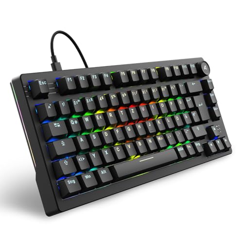 Sharkoon Skiller SGK25 RGB, Gaming Tastatur, 75% Layout, Hot Swap, Huano RED geschmierte Schalter, schwarz Bild 1