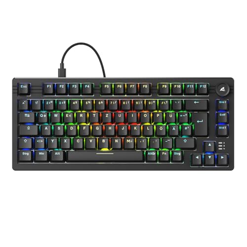Sharkoon Skiller SGK25 RGB, Gaming Tastatur, 75% Layout, Hot Swap, Huano RED geschmierte Schalter, schwarz Bild 2