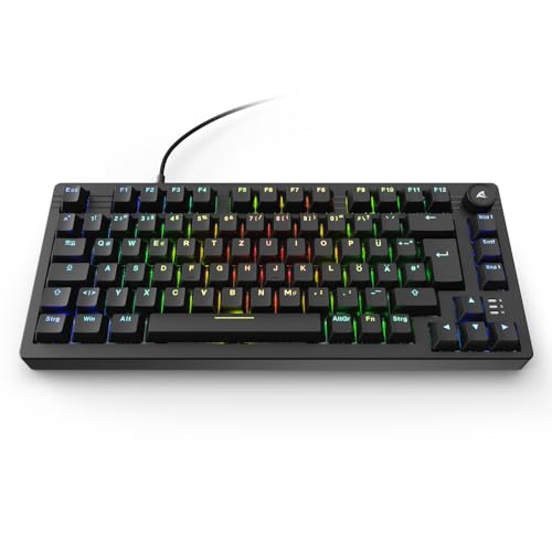 Sharkoon Skiller SGK25 RGB, Gaming Tastatur, 75% Layout, Hot Swap, Huano RED geschmierte Schalter, schwarz Bild 6