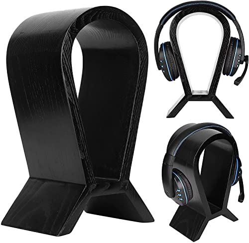 Kopfhörer Ständer Schreibtisch Zubehör Hölzerner Kopfhörer-Ständer Gaming-Kopfhörer-Display-Halter Klassischer Headset-Ständer Handwerk für Headset-Kabel, Handy Gaming Headsets(Walnut) Bild 3