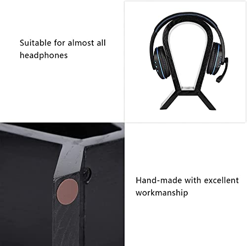 Kopfhörer Ständer Schreibtisch Zubehör Hölzerner Kopfhörer-Ständer Gaming-Kopfhörer-Display-Halter Klassischer Headset-Ständer Handwerk für Headset-Kabel, Handy Gaming Headsets(Walnut) Bild 5