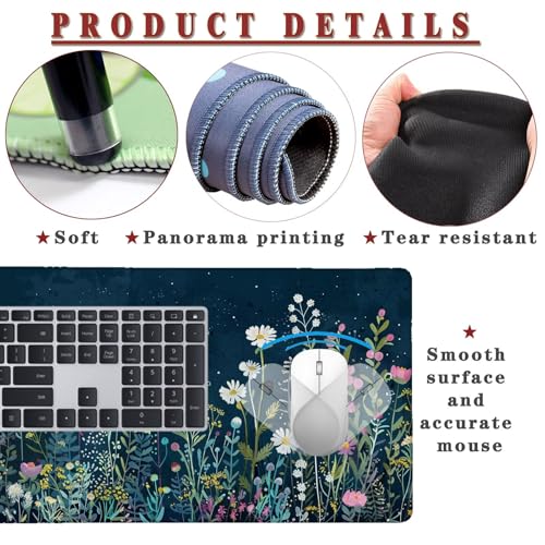 Mauspad XXL 1400x800x4mm Wasserdicht Schreibtischunterlage rutschfeste Speed Gaming Mousepad Chic (1) Groß Desk Mouse Mat Maus Pad, Schreibtisch Unterlage Deko für PC, MacBook, Laptop, Home Office Bild 4