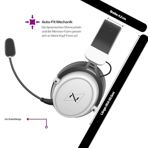 Nyfter - Premium Gaming Headset Wireless Surround Sound Earpad mit Memory Foam für Gaming PC, Xbox, Phones, PS, Switch, Xbox. Bild 2