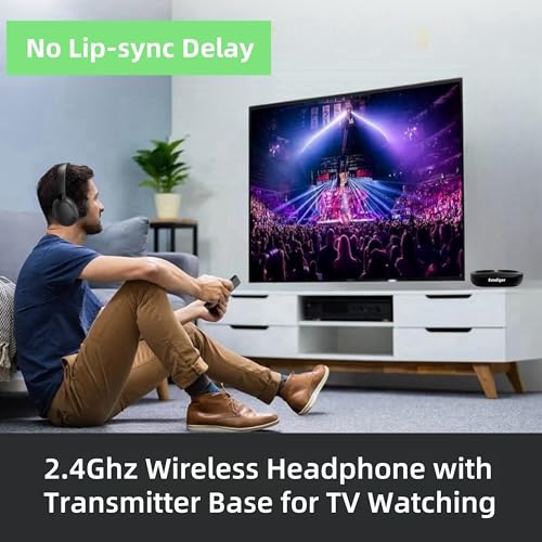 Drahtlose TV-Kopfhörer für Senioren, TV-Kopfhörer Kabellos mit Ladestation für Sender, Bequeme Over-Ear-Passform, Lange Akkulaufzeit, Einfache Bedienung, Ideal für ältere Menschen und spätes Fernsehen Bild 4