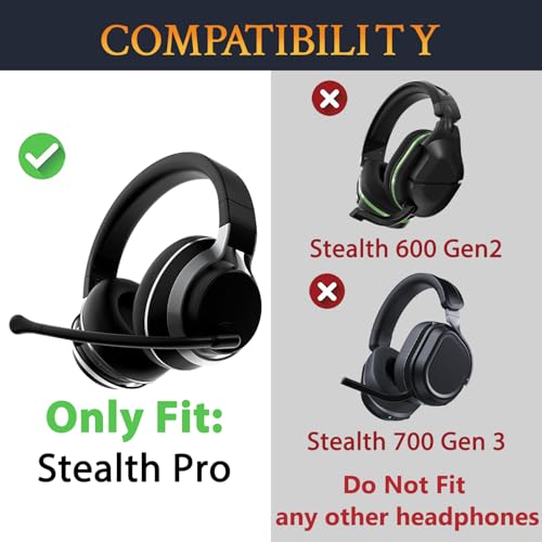 SOULWIT Kühlgel Ersatz Ohrpolster für Turtle Beach Stealth Pro kabellose Gaming-Headset, Ersatzpolster Polster mit Eisseidenstoff, Hochdichter Schaumstoff Bild 2