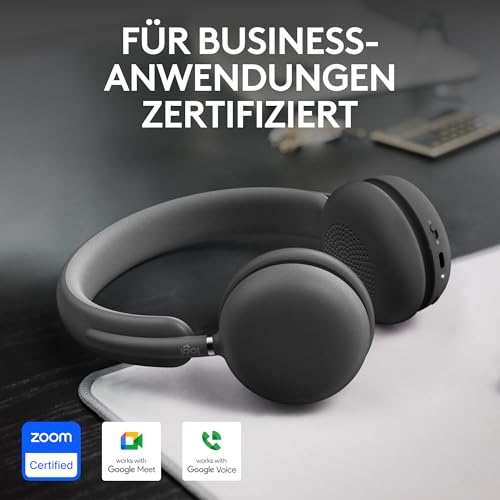 Logitech Zone Wireless 2 Premium-Headset mit Geräuschunterdrückung, Hybrid-ANC, Bluetooth, USB-C, USB-A, zertifiziert Zoom, Google Meet, Google Voice, Fast Pair, entwickelt Intel Evo-Notebooks-Graphit Bild 2
