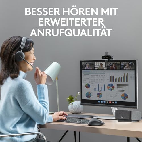 Logitech Zone Wireless 2 Premium-Headset mit Geräuschunterdrückung, Hybrid-ANC, Bluetooth, USB-C, USB-A, zertifiziert Zoom, Google Meet, Google Voice, Fast Pair, entwickelt Intel Evo-Notebooks-Graphit Bild 3