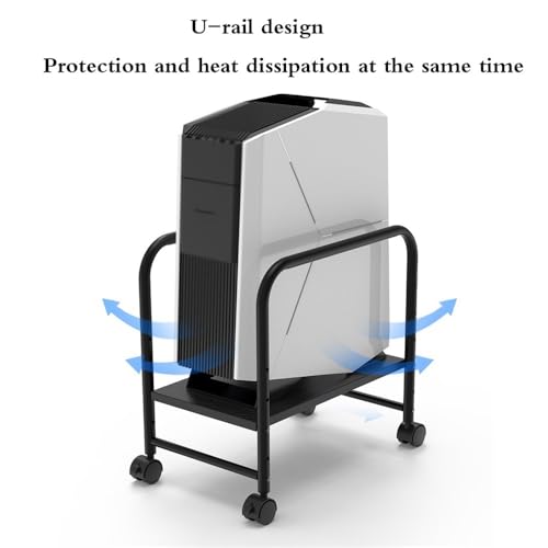 Universal CPU-Ständer, PC-Tower-Ständer, CPU-Rollständer, Verstellbarer mobiler PC-Wagenhalter mit 4 feststellbaren Rollrollen, passend for die meisten PC-Gaming-Gehäuse für Tower Bild 5